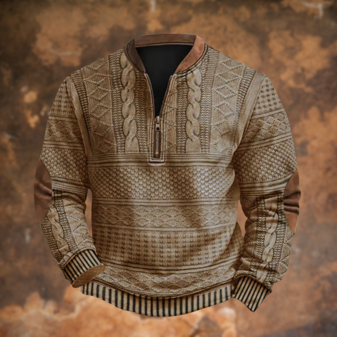 Sweat zippé en maille vintage – Confort rétro pour homme