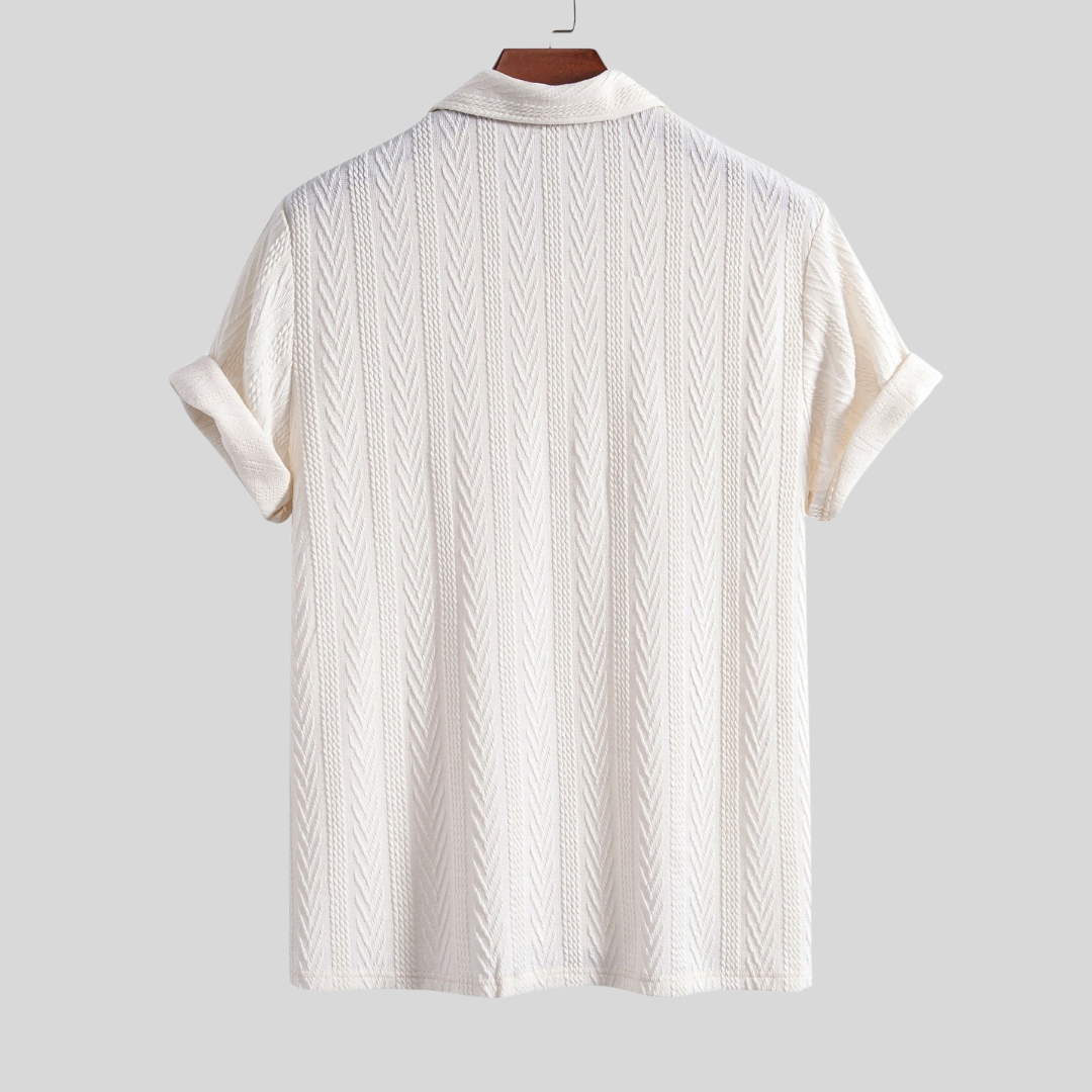Polo jacquard géométrique – Mode masculine élégante et traditionnelle