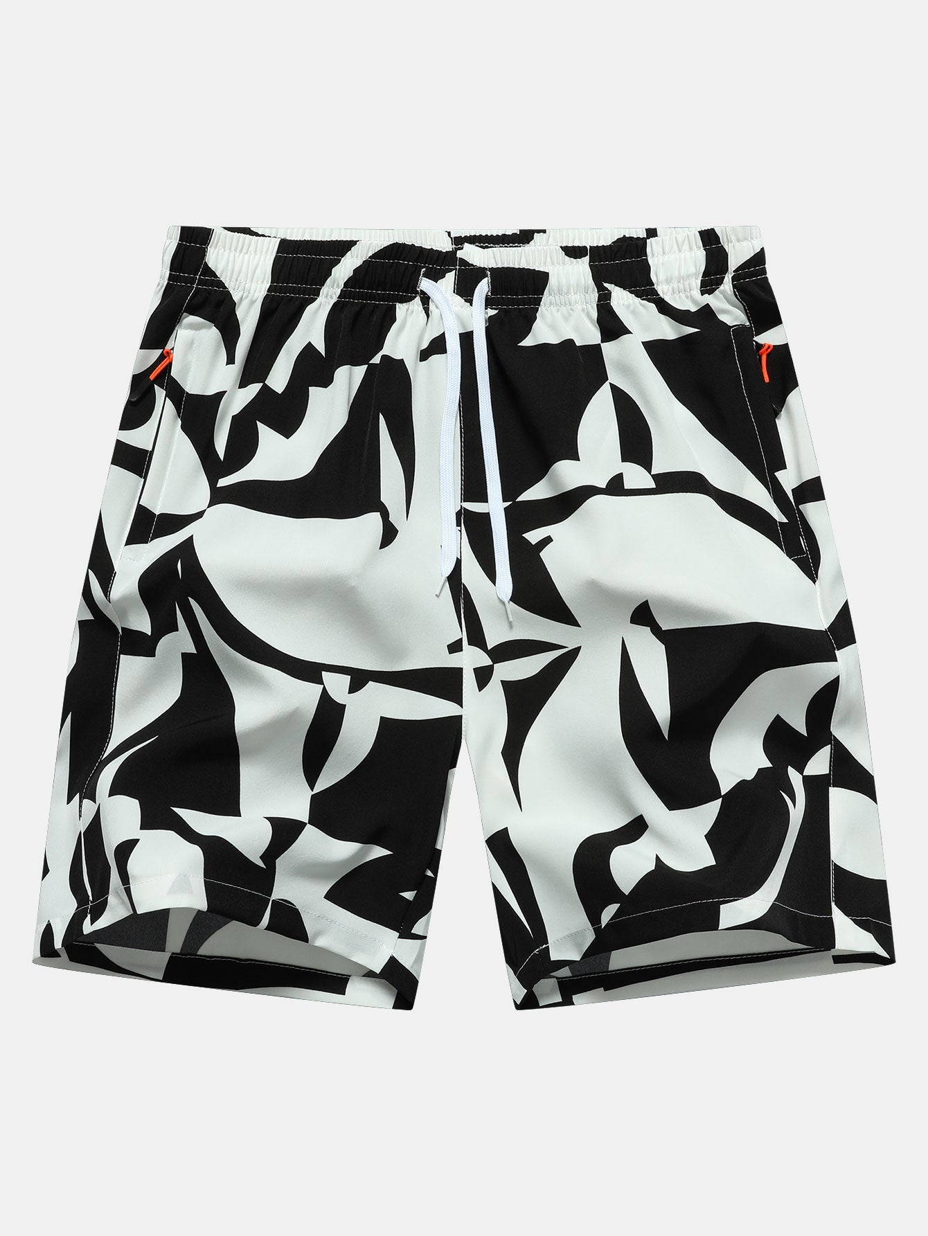 Short bermuda à poches zippées et imprimé color block pour homme