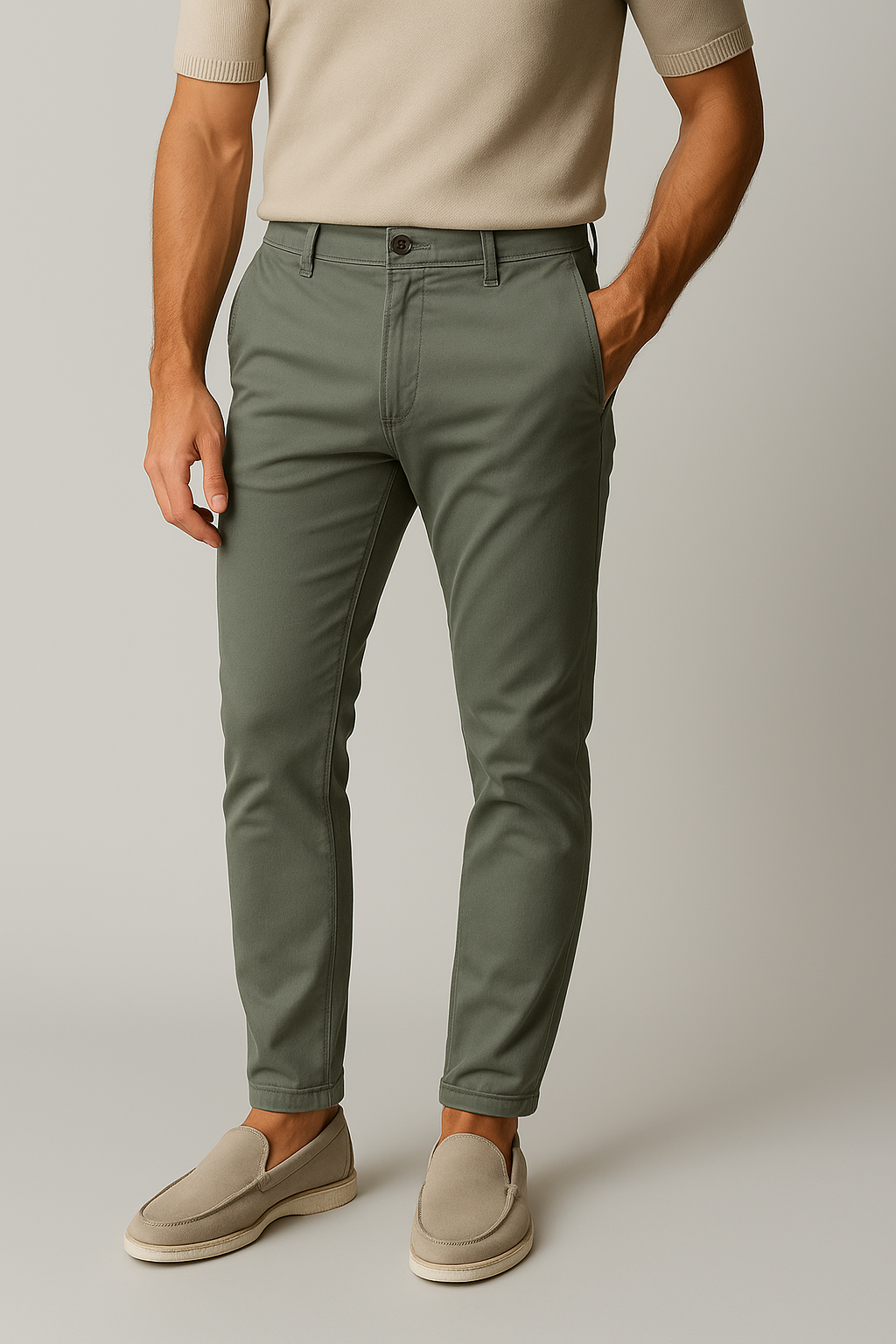 Pantalon chino slim stretch – Mélange de coton sur mesure pour homme