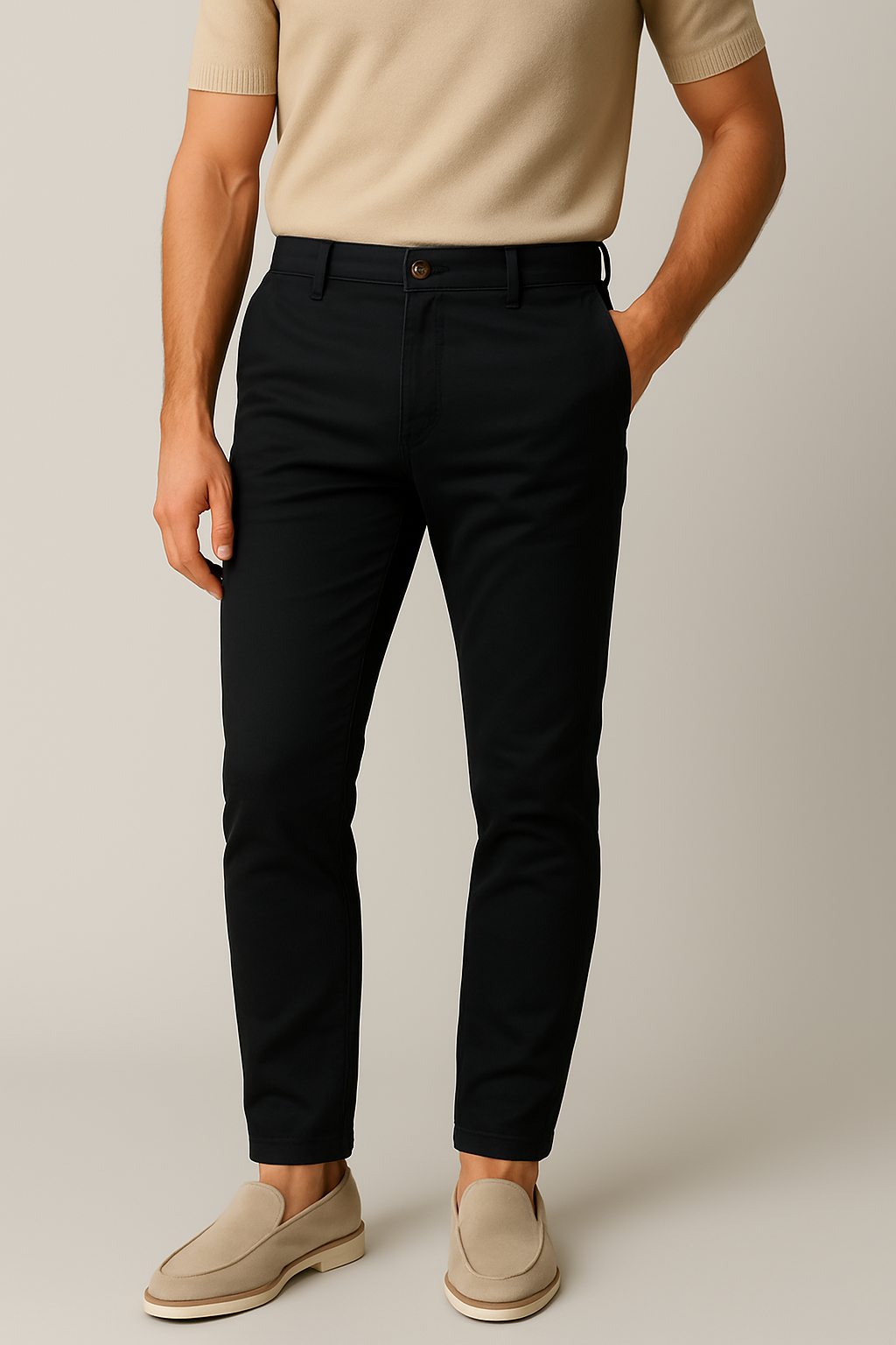Pantalon chino slim stretch – Mélange de coton sur mesure pour homme