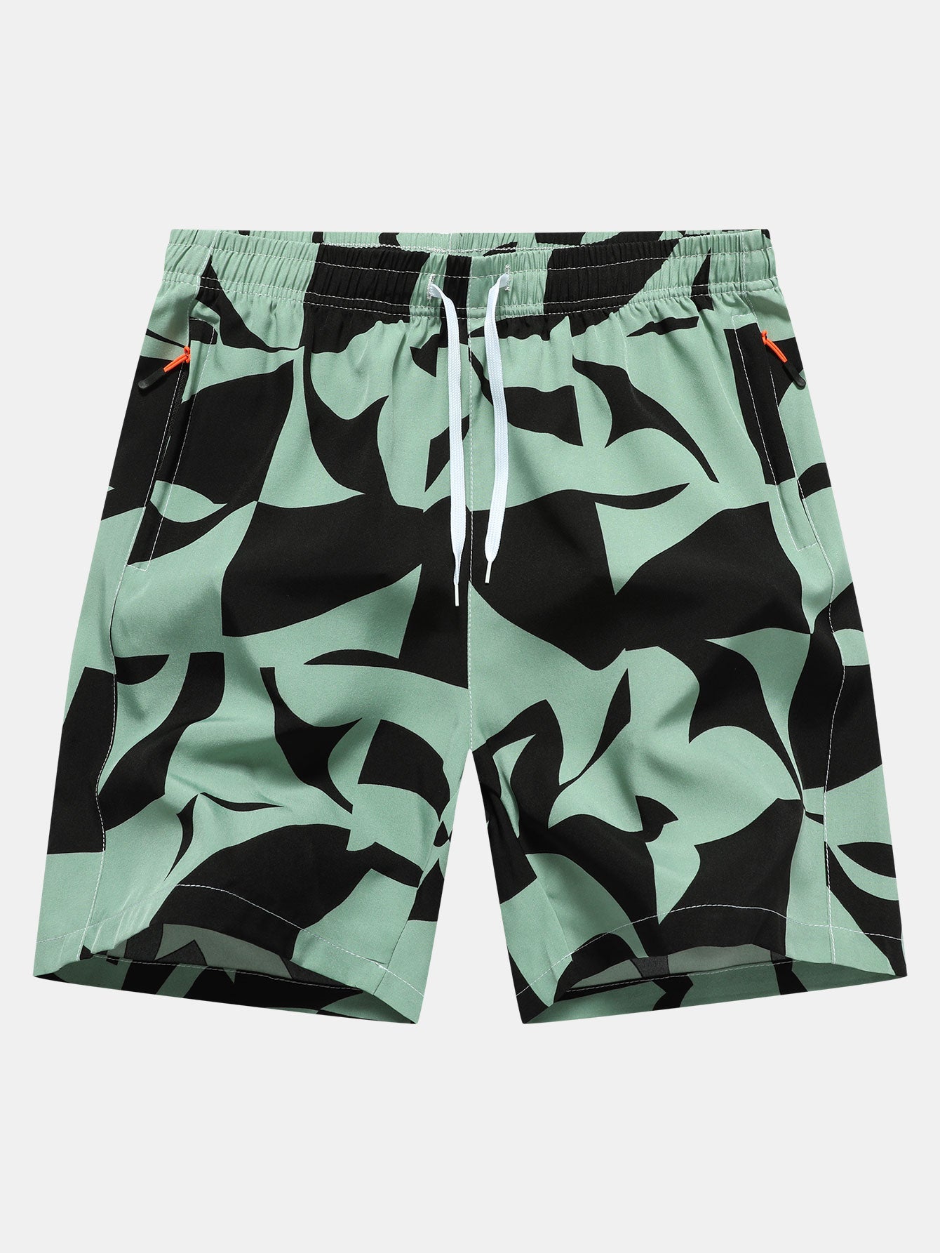 Short bermuda à poches zippées et imprimé color block pour homme