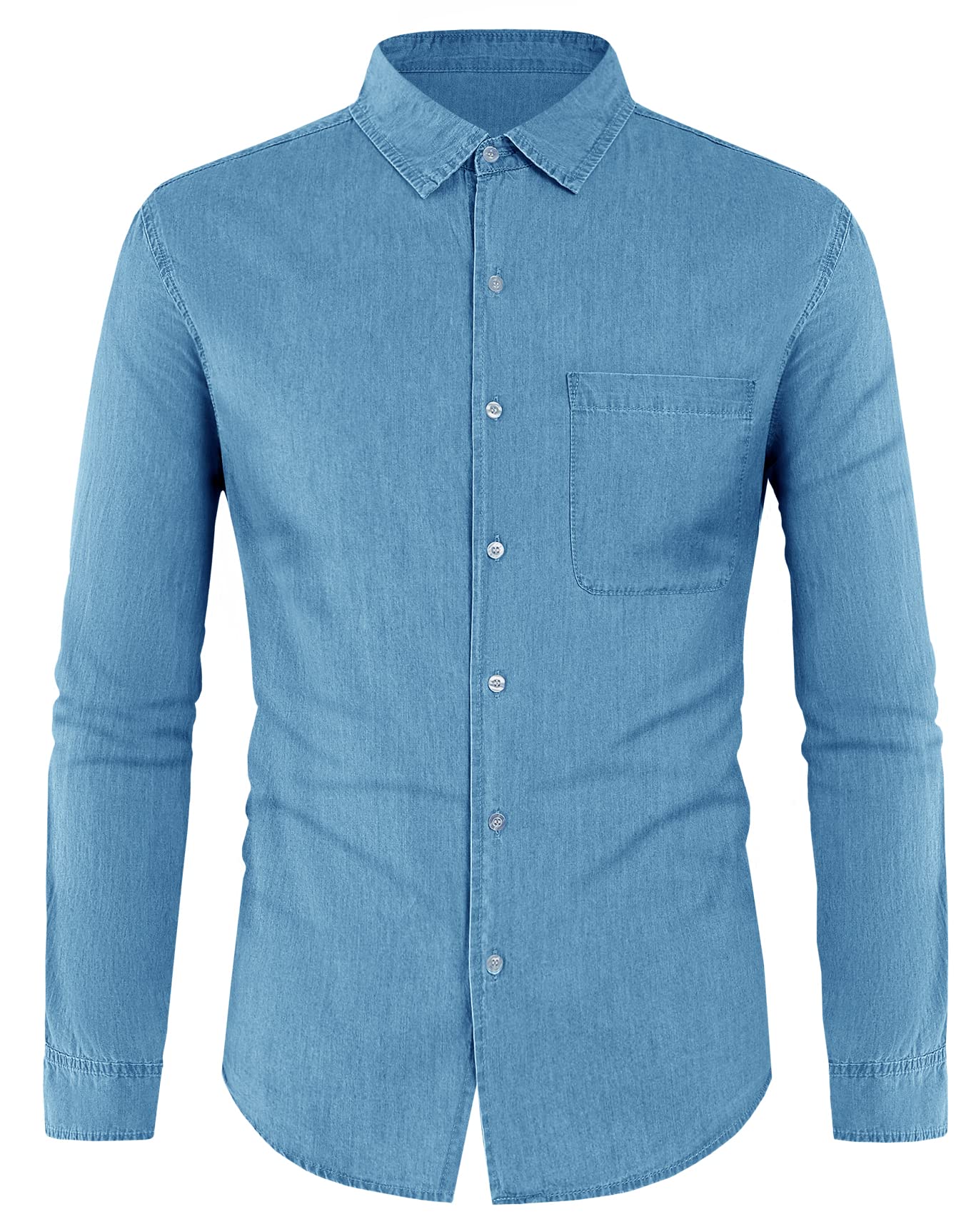 Chemise boutonnée décontractée à manches longues pour homme