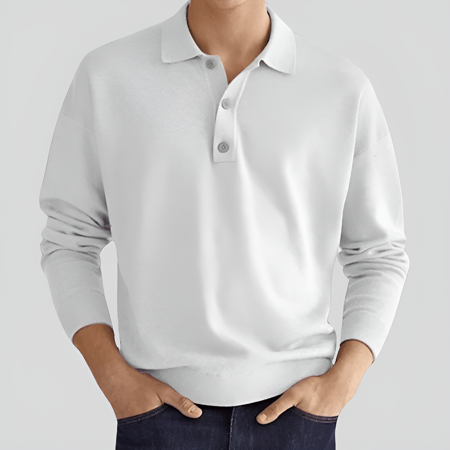Polo de luxe à manches longues – Élégant et polyvalent pour homme