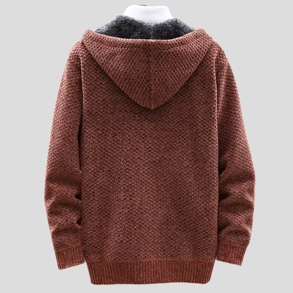Sweat à capuche zippé en tricot Oslo – Vêtements décontractés et confortables doublés de polaire