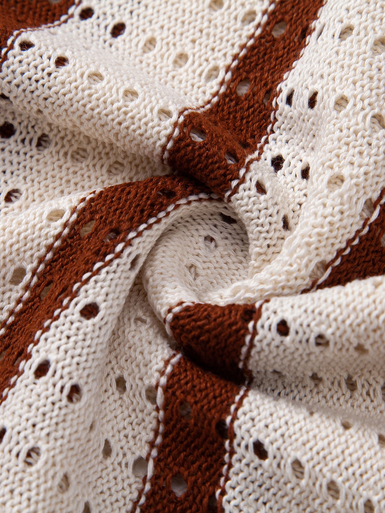Chemises au crochet homme rayée tricotée col cubain chic été