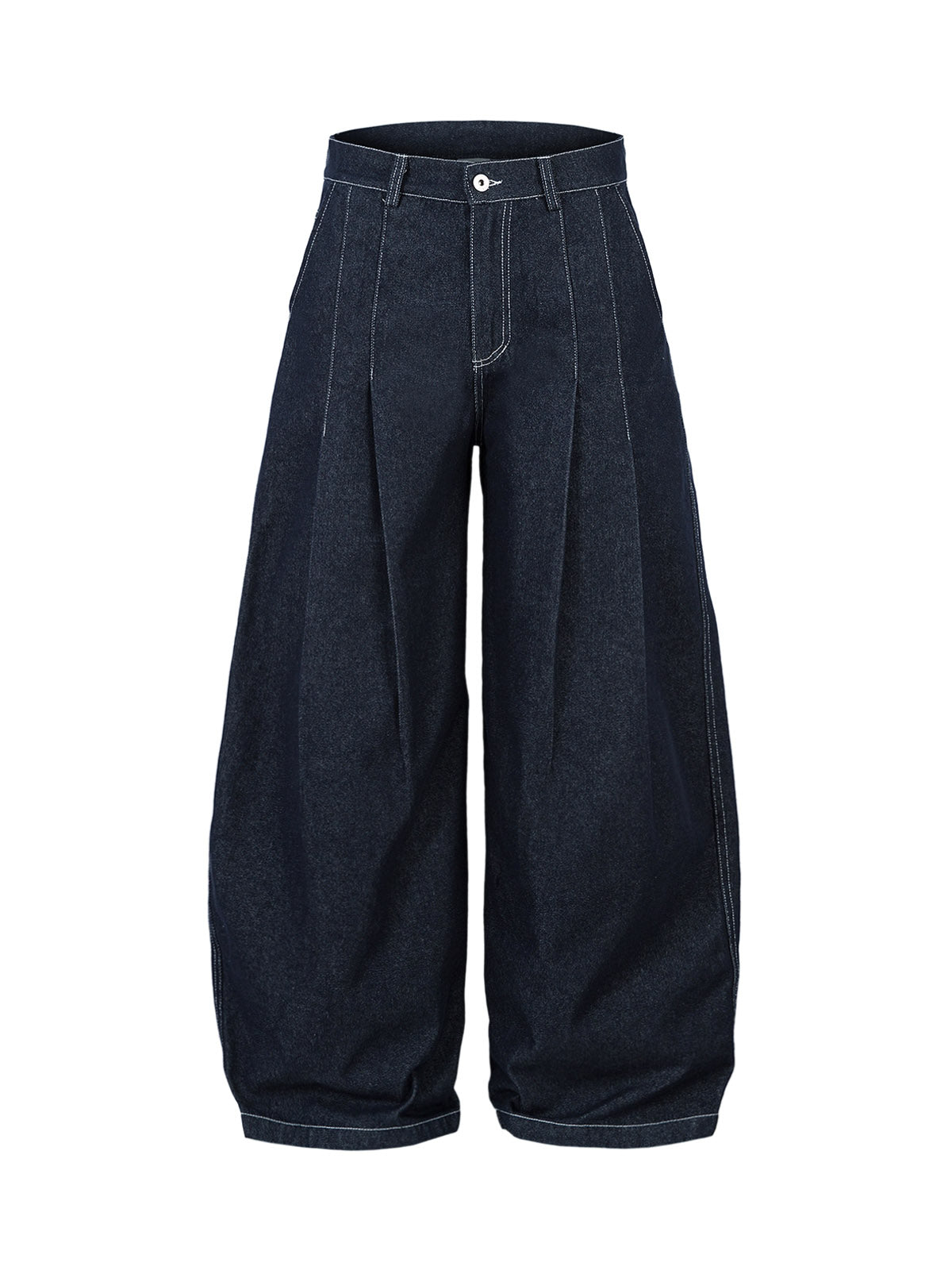 Pantalon ample plissé avec coutures contrastées pour homme