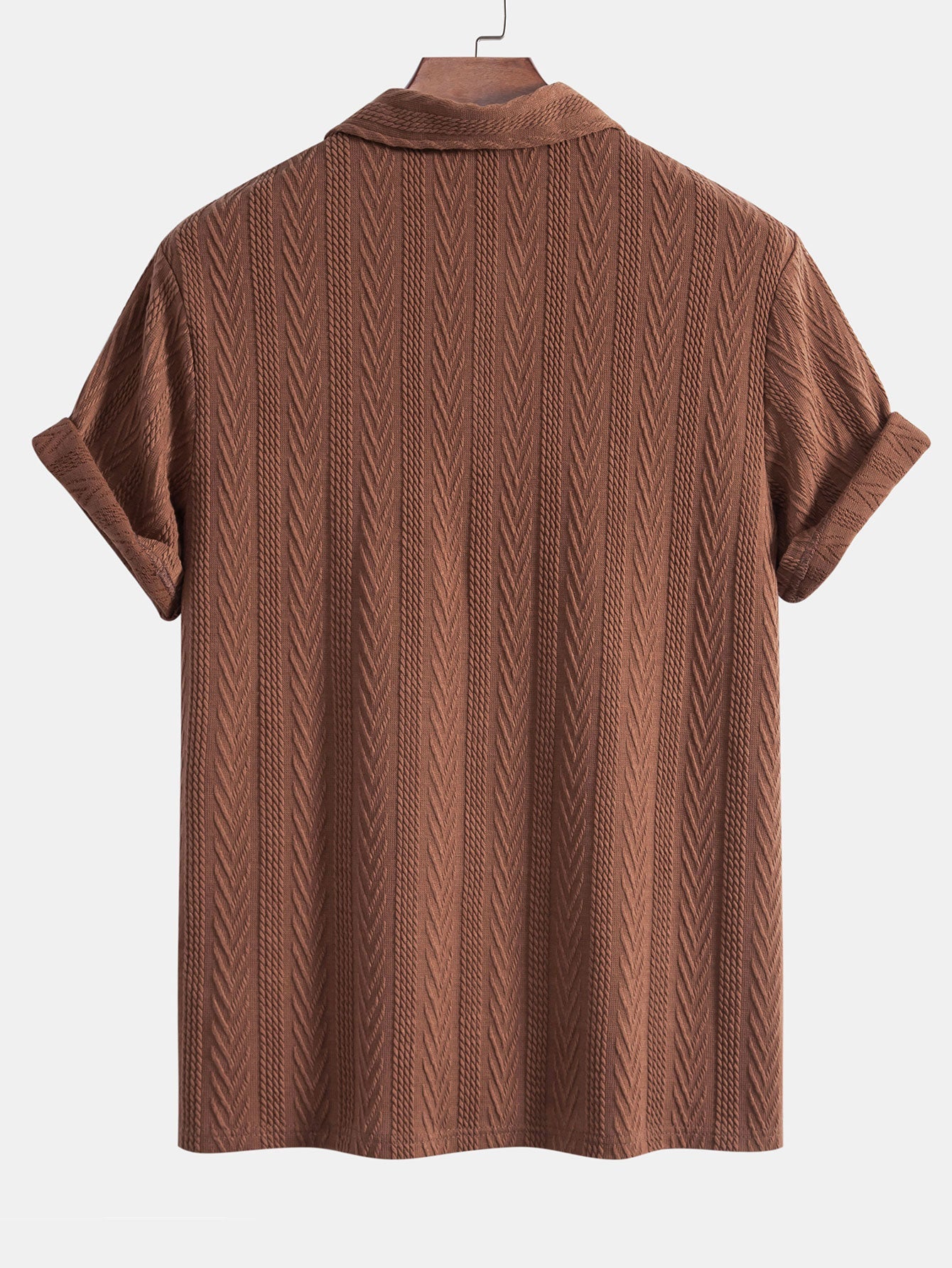 Polo jacquard géométrique tricoté – Chemise décontractée pour homme