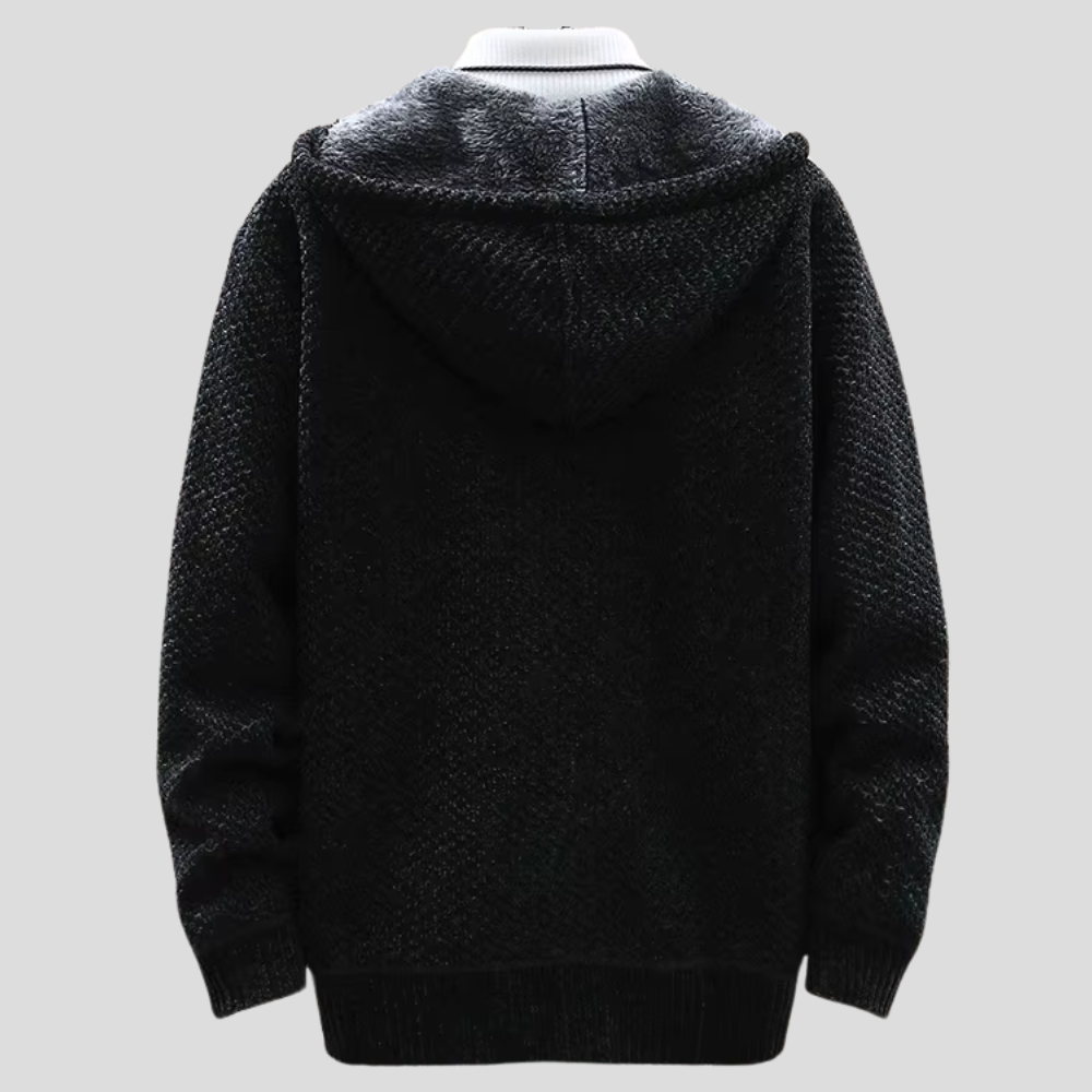 Sweat à capuche zippé en tricot Oslo – Vêtements décontractés et confortables doublés de polaire