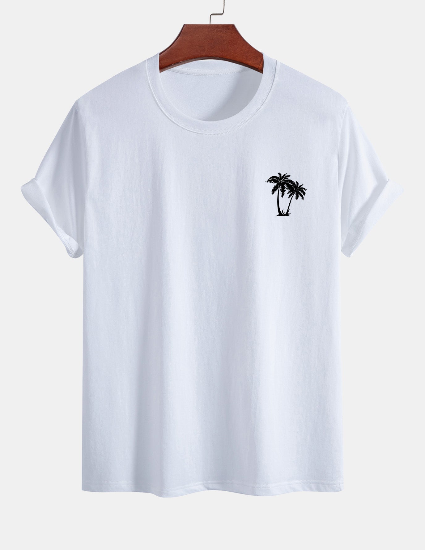 Ensemble t-shirt et short de bain imprimé palmiers – Tenue de plage d'été pour homme