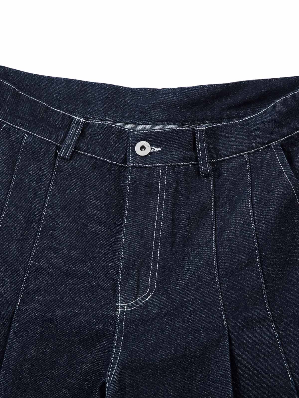 Pantalon ample plissé avec coutures contrastées pour homme