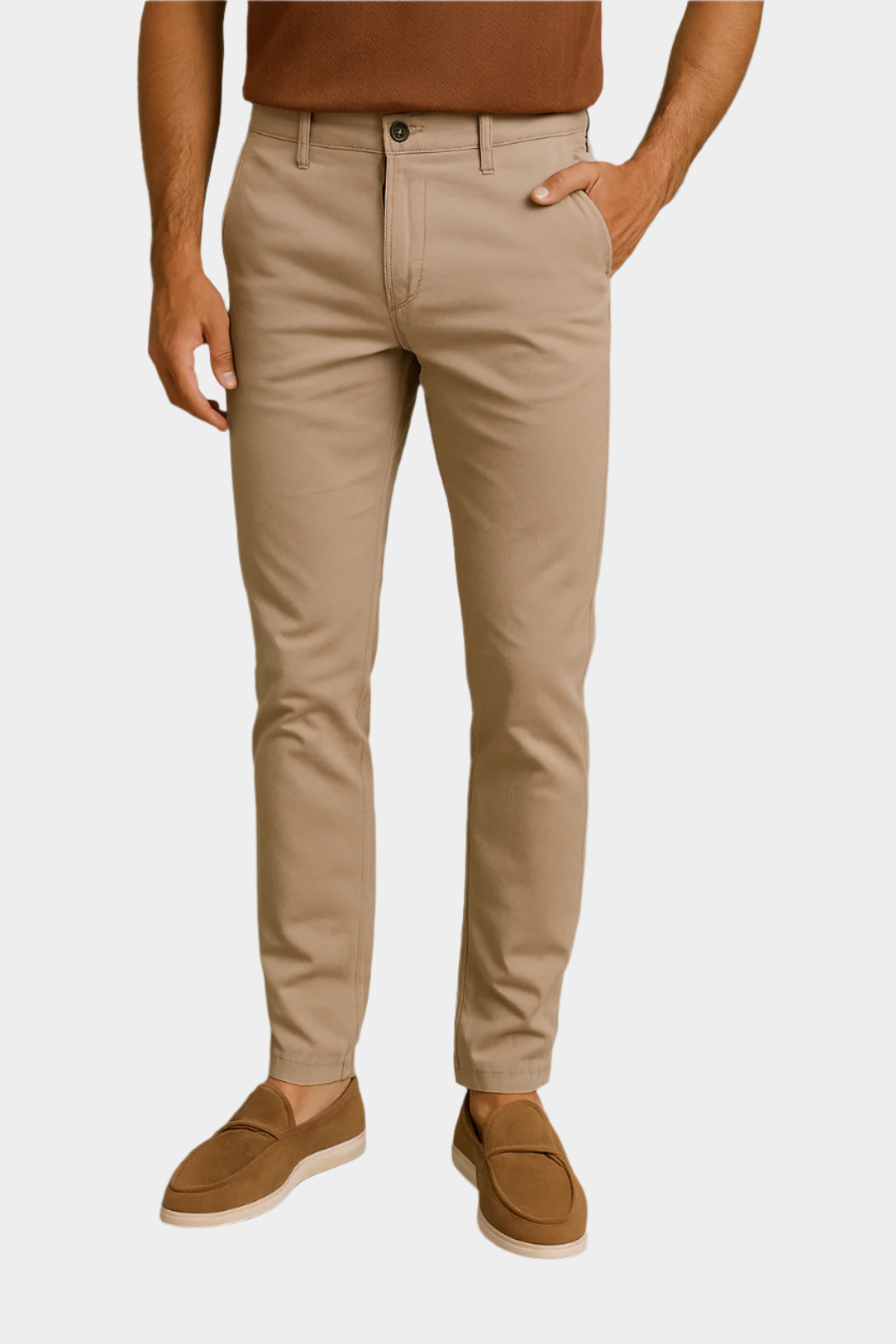 Pantalon chino slim stretch – Mélange de coton sur mesure pour homme