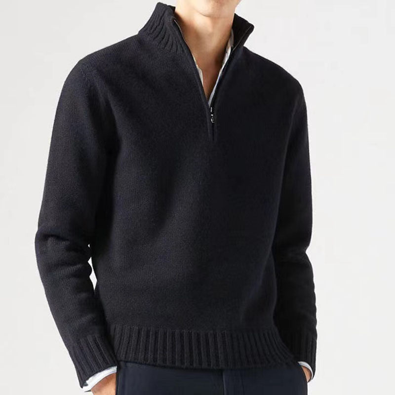 Aldrien - Pull pour homme avec fermeture éclair et col épais, alliant confort et chaleur