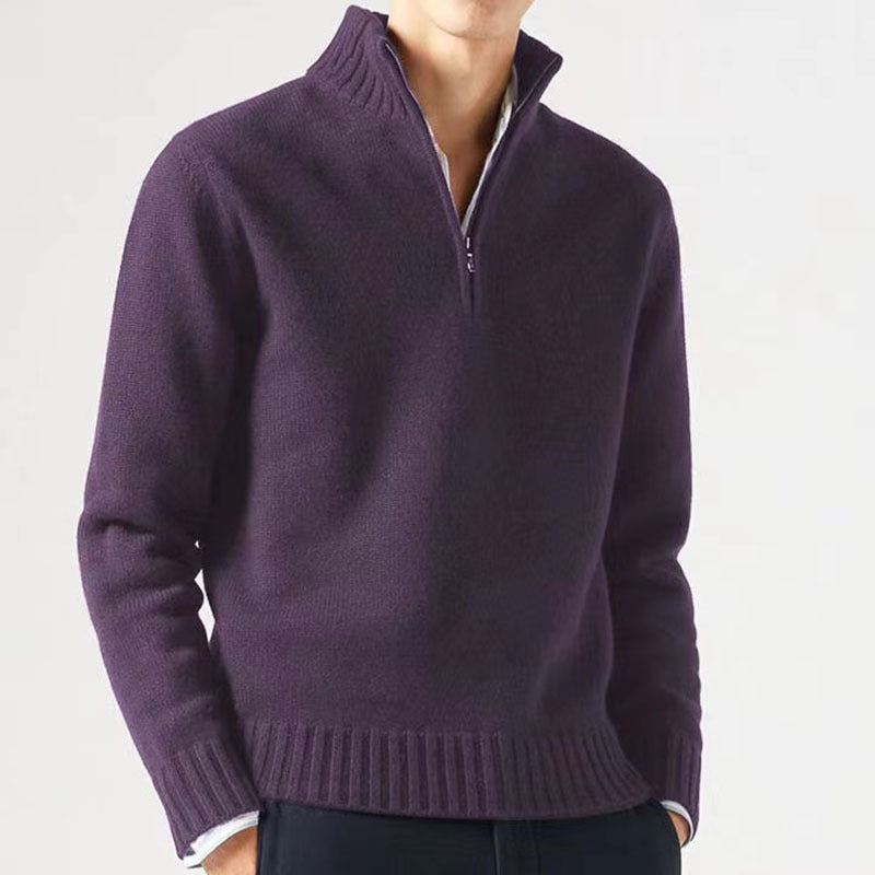 Aldrien - Pull pour homme avec fermeture éclair et col épais, alliant confort et chaleur