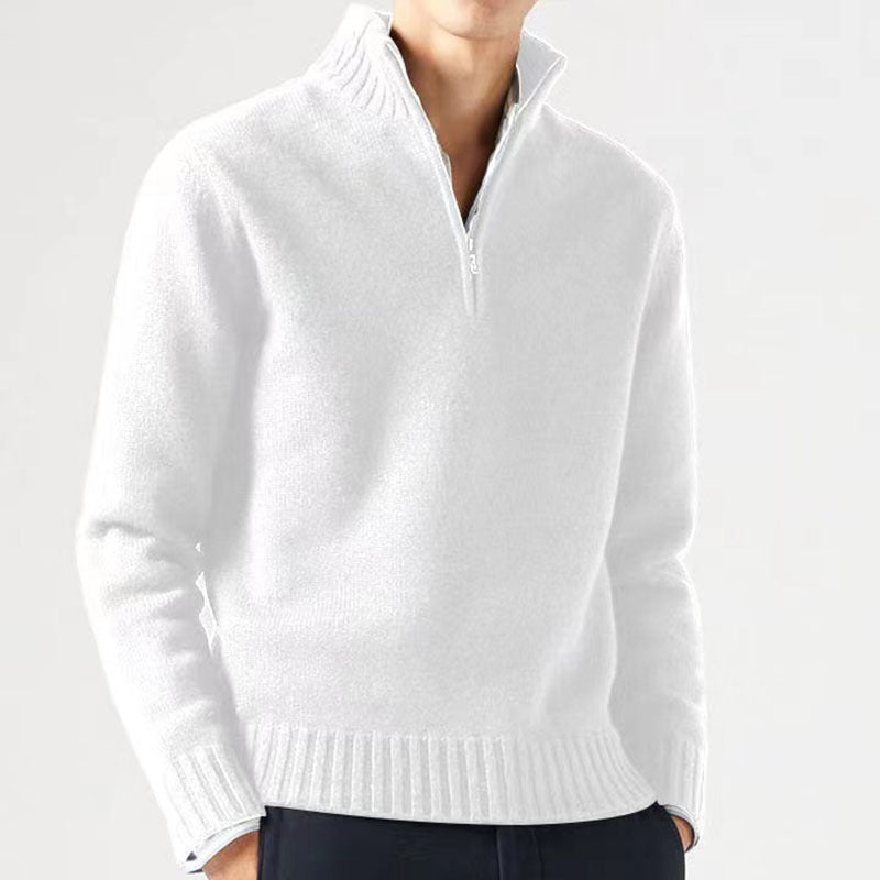 Aldrien - Pull pour homme avec fermeture éclair et col épais, alliant confort et chaleur