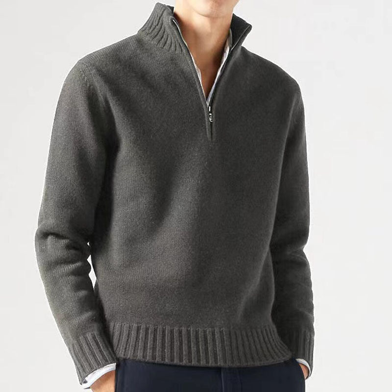 Aldrien - Pull pour homme avec fermeture éclair et col épais, alliant confort et chaleur