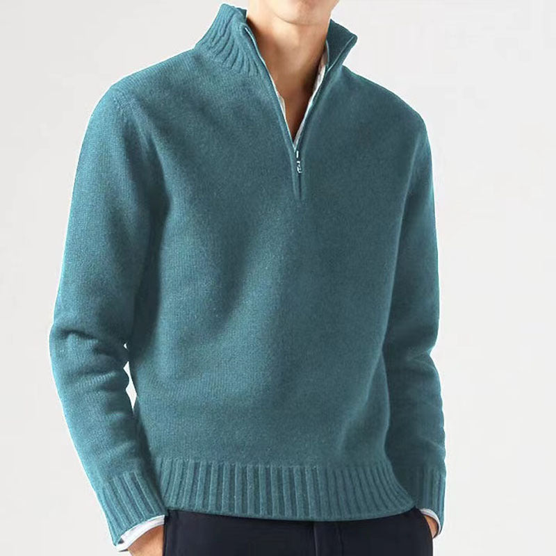 Aldrien - Pull pour homme avec fermeture éclair et col épais, alliant confort et chaleur