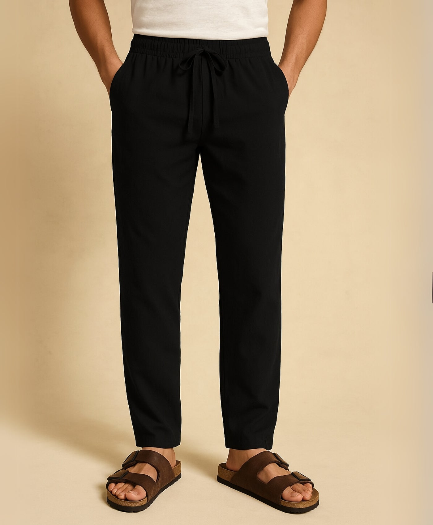 Pantalon en Lin à Cordon pour Homme – Léger et Confort d'Été