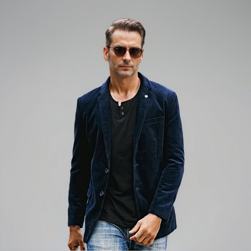 Blazer en velours côtelé pour homme, style classique 6