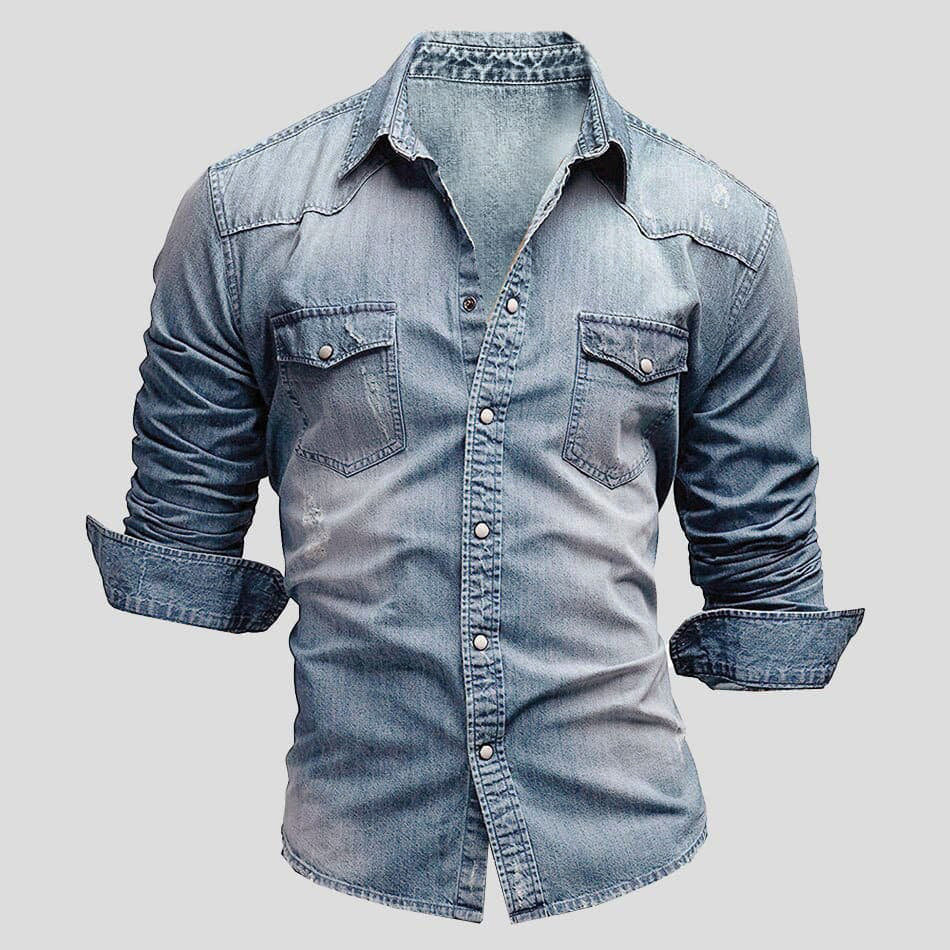 Cédric | Chemise en jean pour homme style vintage - 1