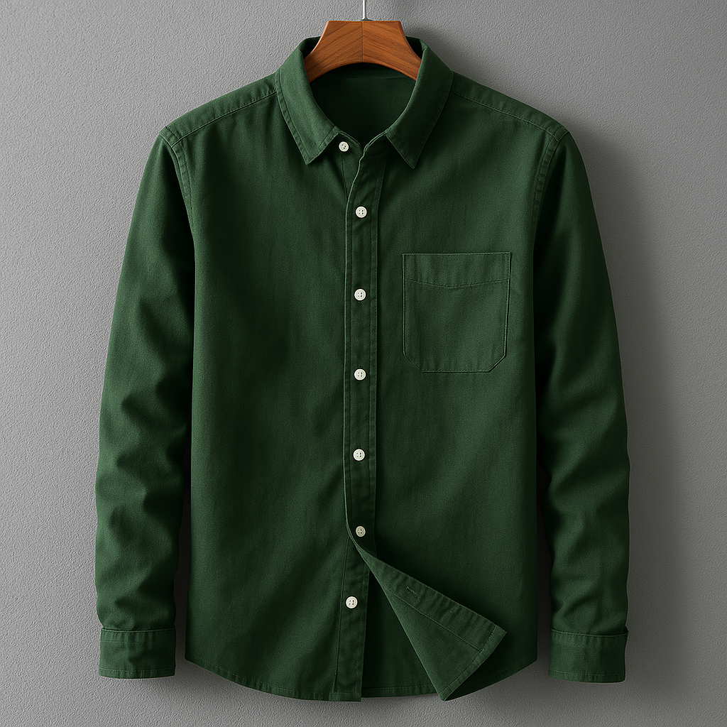 Chemise Homme en Coton-Lin à Manches Longues – Légère et Décontractée