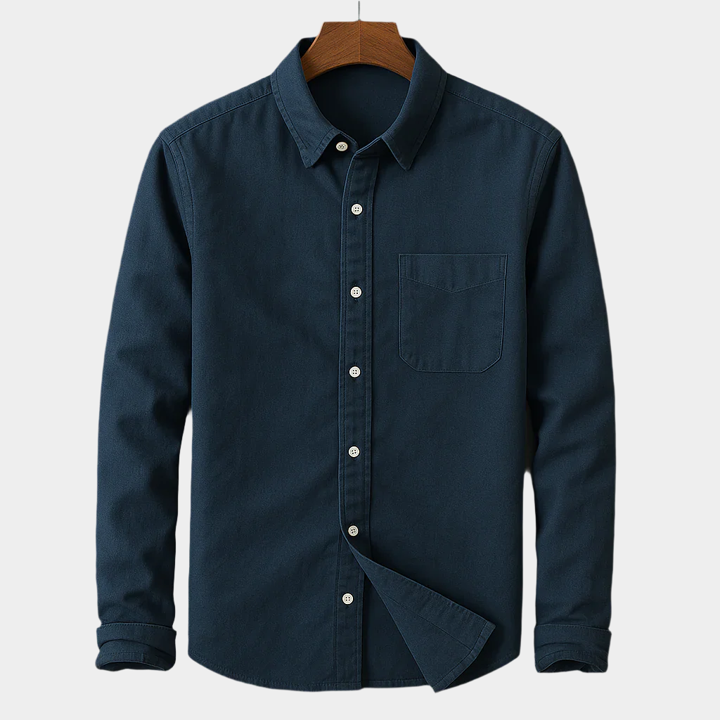 Chemise Homme en Coton-Lin à Manches Longues – Légère et Décontractée