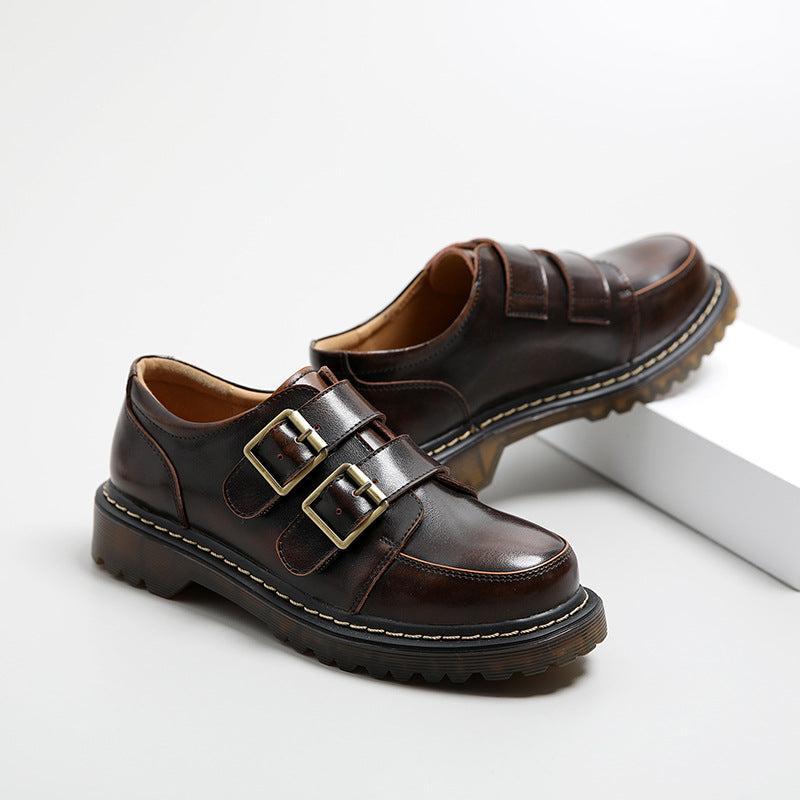 Chaussures à boucle – Chaussures en cuir à double boucle pour homme