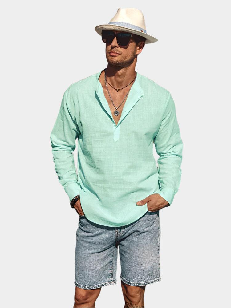 Chemise Homme Col Ouvert, Style Estival Décontracté pour les Vacances