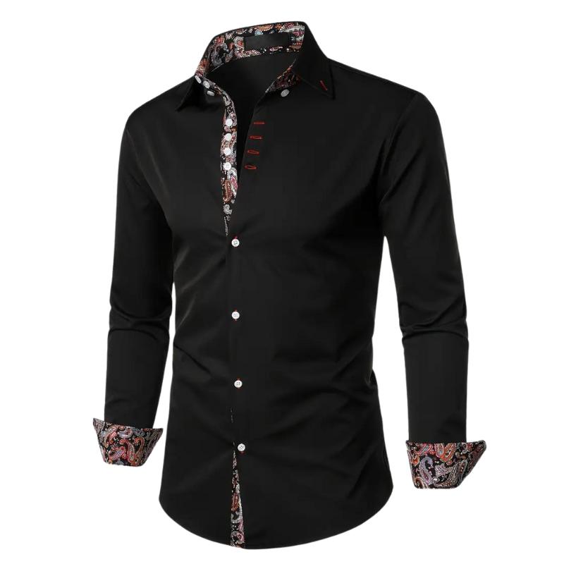 Chemise à boutons avec accent paisley – Élégance chic pour homme