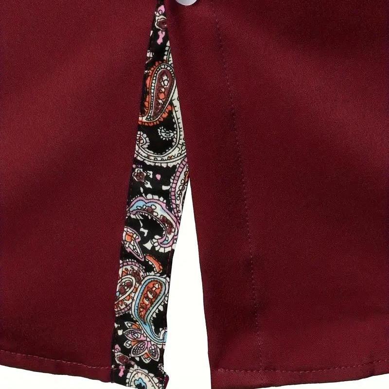 Chemise à boutons avec accent paisley – Élégance chic pour homme