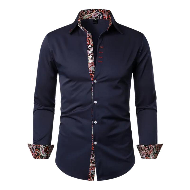 Chemise à boutons avec accent paisley – Élégance chic pour homme