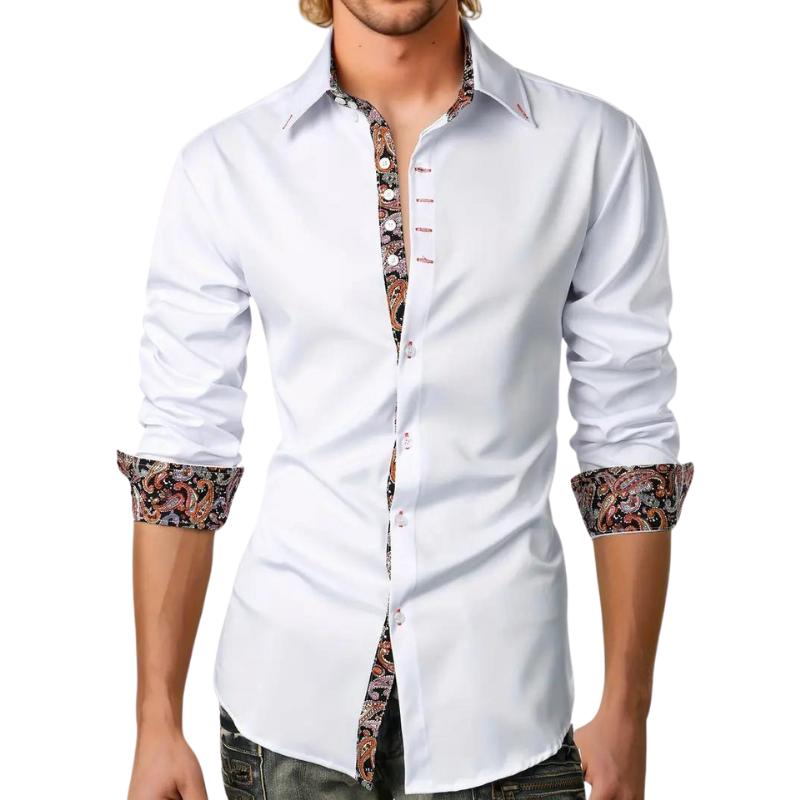 Chemise à boutons avec accent paisley – Élégance chic pour homme
