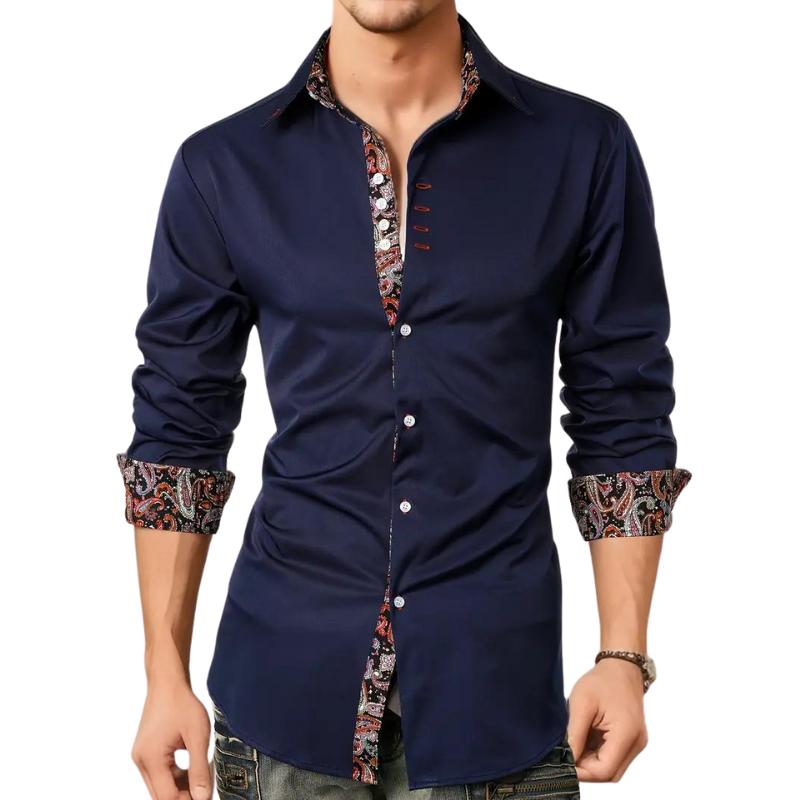 Chemise à boutons avec accent paisley – Élégance chic pour homme