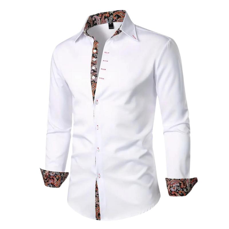 Chemise à boutons avec accent paisley – Élégance chic pour homme