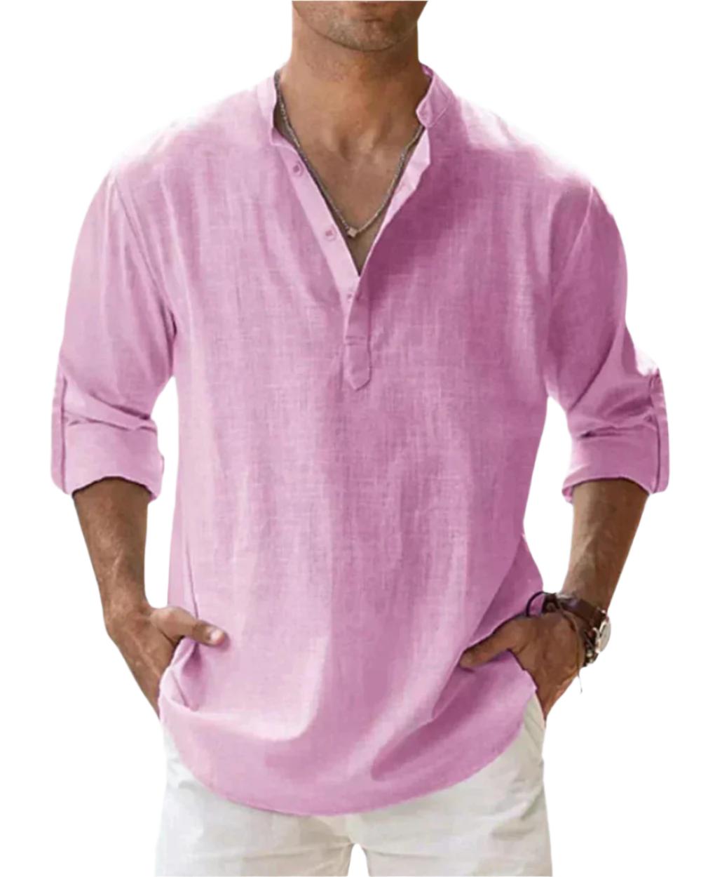 Chemise à manches longues en coton – Coupe slim classique pour homme