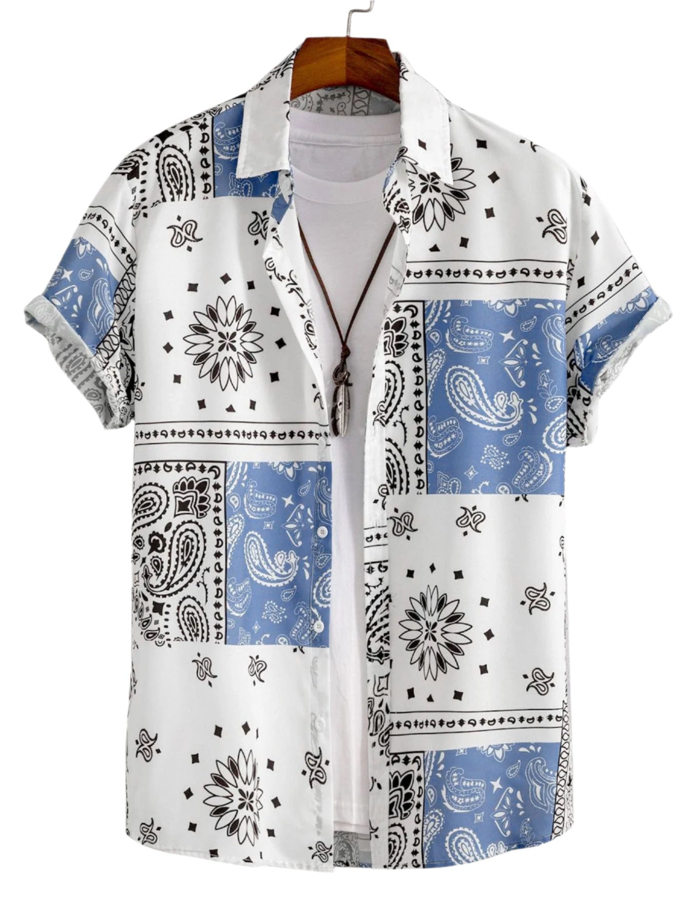 Chemise boutonnée à imprimé cachemire – Tenue décontractée et élégante