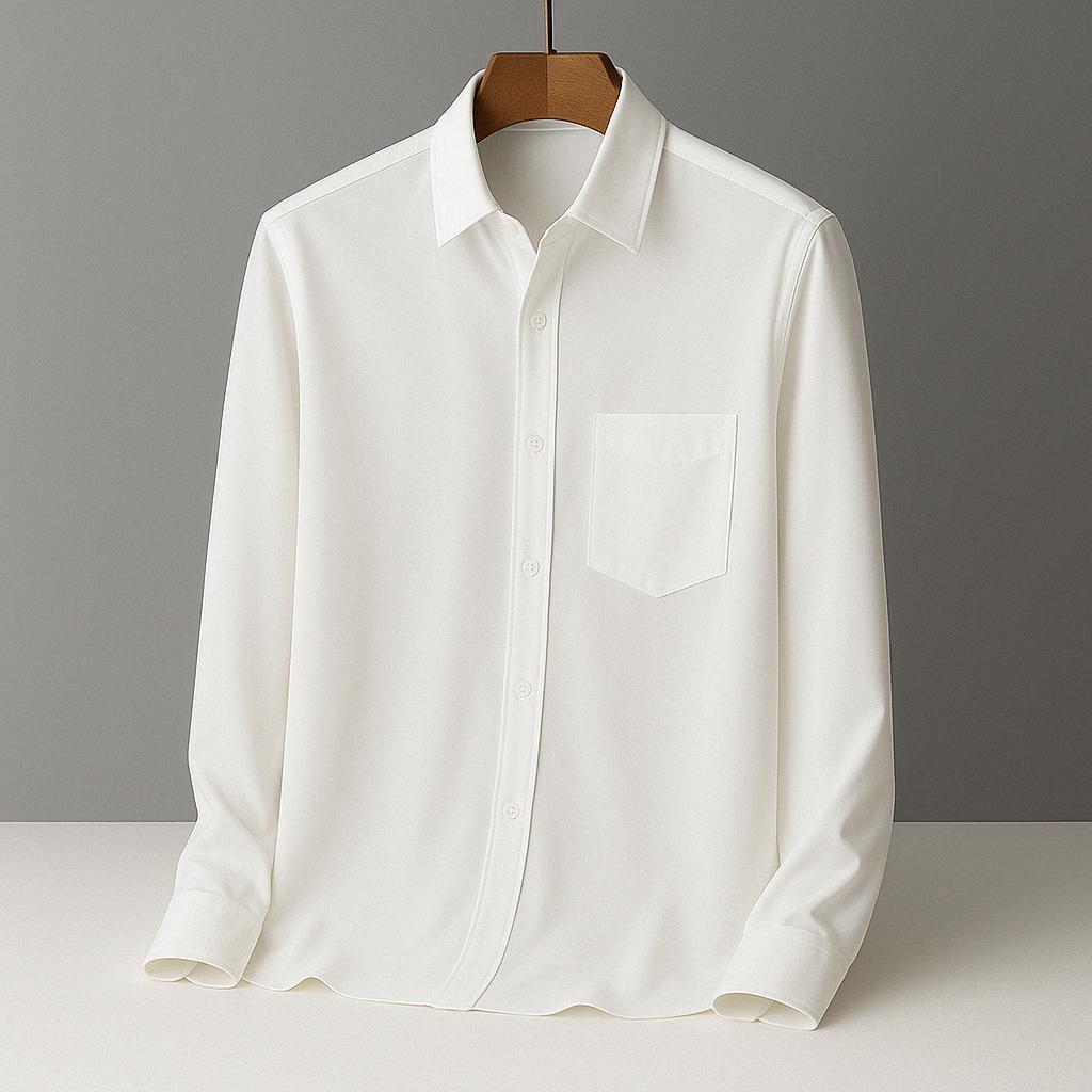 Chemise boutonnée à manches longues pour homme – Coupe douce et extensible