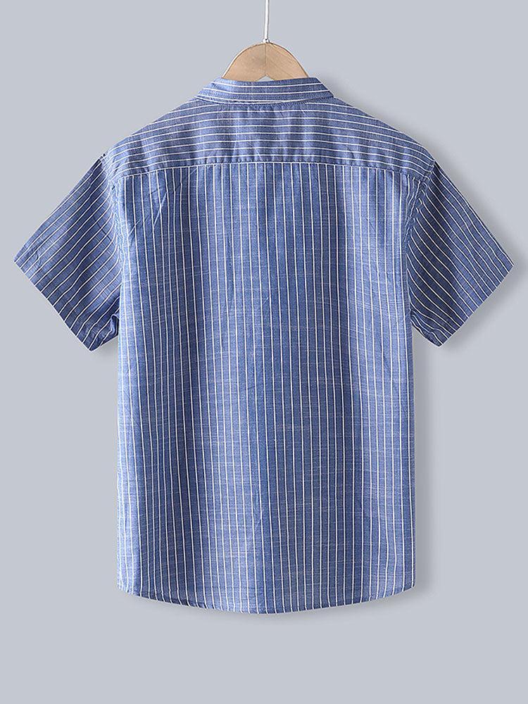Chemise boutonnée à rayures en coton – Tenue décontractée pour homme