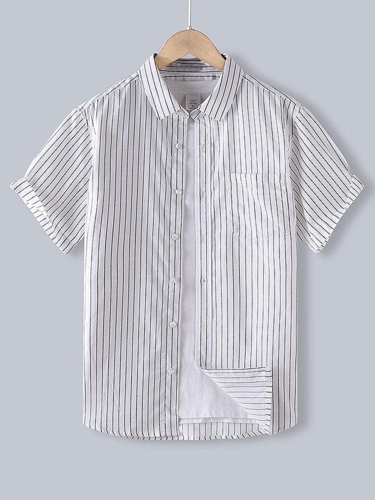 Chemise boutonnée à rayures en coton – Tenue décontractée pour homme