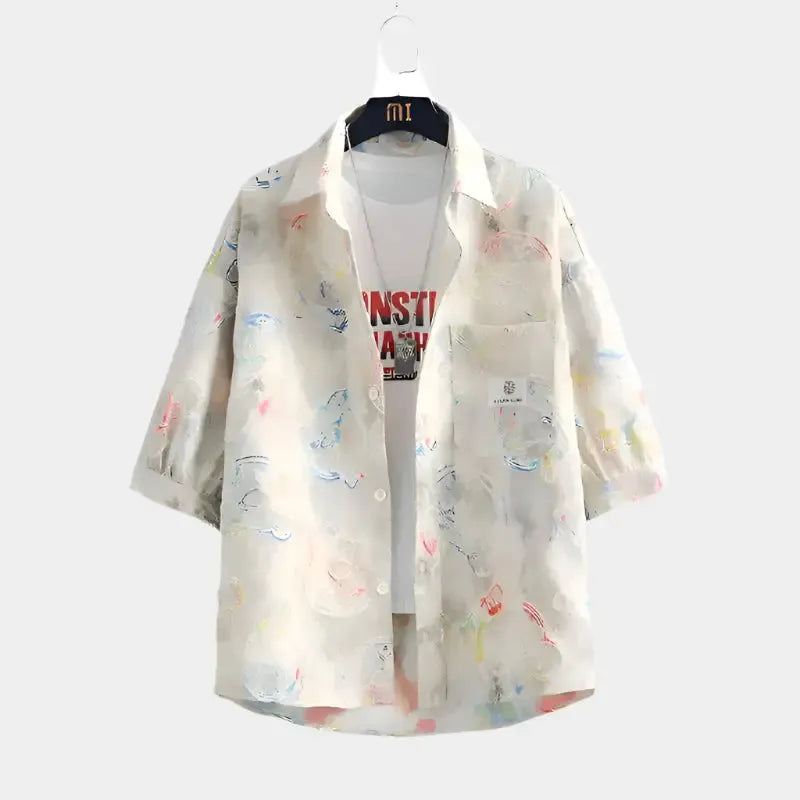 Chemise boutonnée en coton pour homme – Légère et décontractée