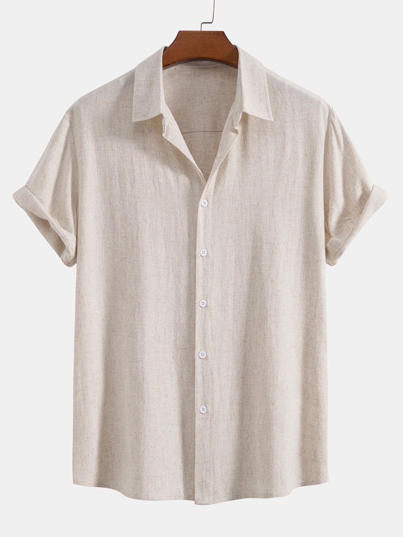 Chemise boutonnée en mélange de lin et de rayonne – Tenue d'été décontractée