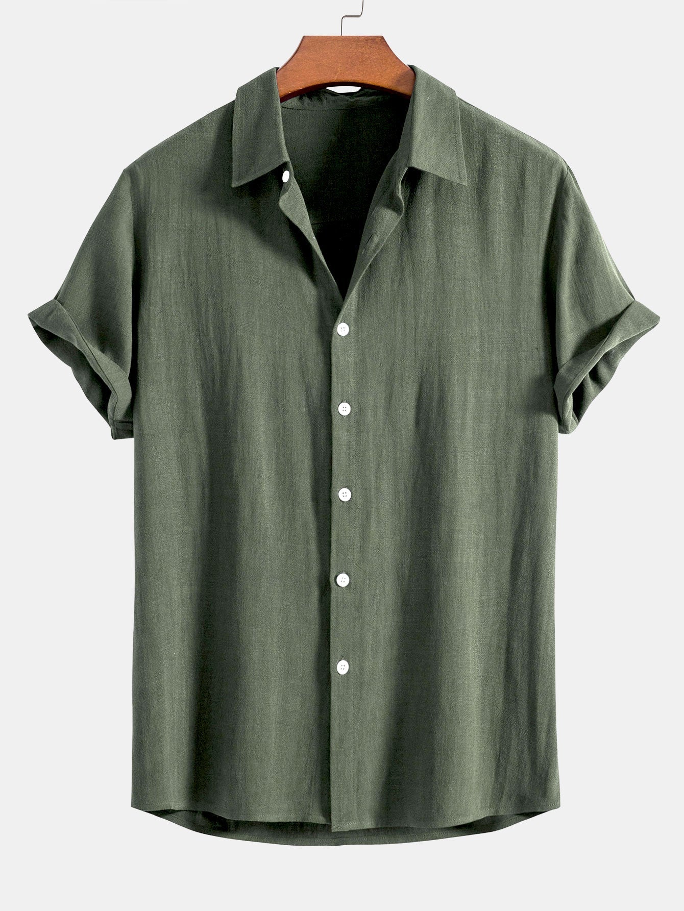 Chemise boutonnée en mélange de lin et de rayonne – Tenue d'été décontractée