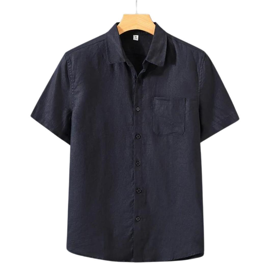 Chemise décontractée en lin et coton pour homme – Style estival léger
