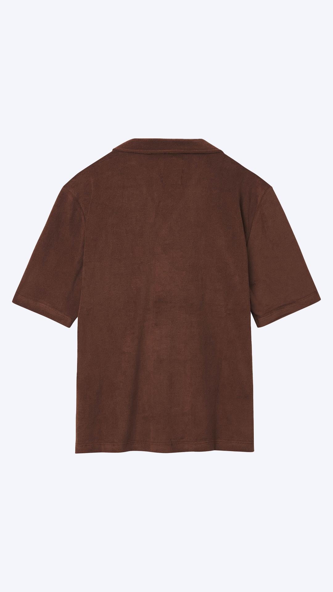 Chemise d'été en coton marron pour homme – Coupe légère et respirante