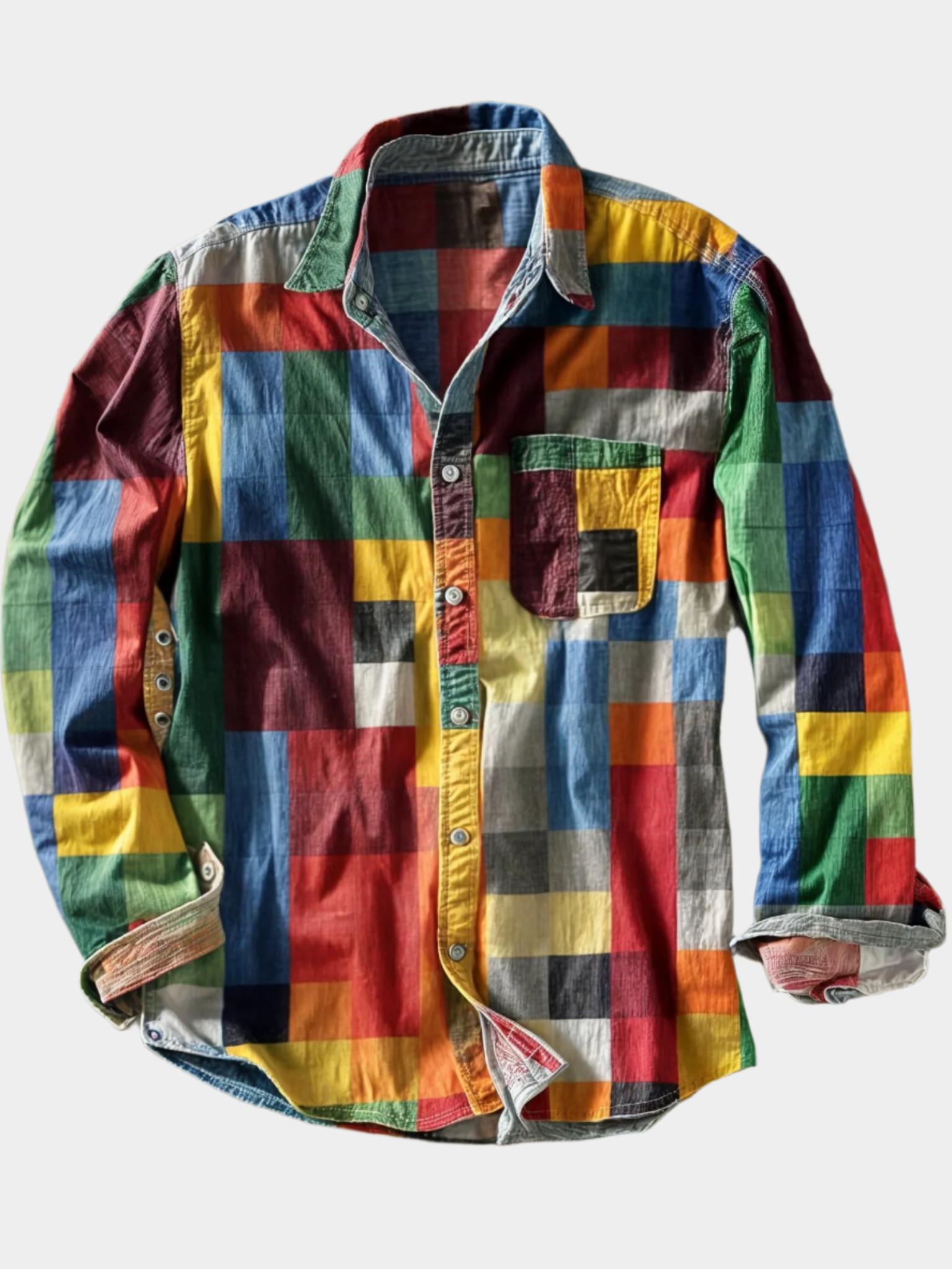 Chemise élégante à manches longues avec poche – Style décontracté pour homme