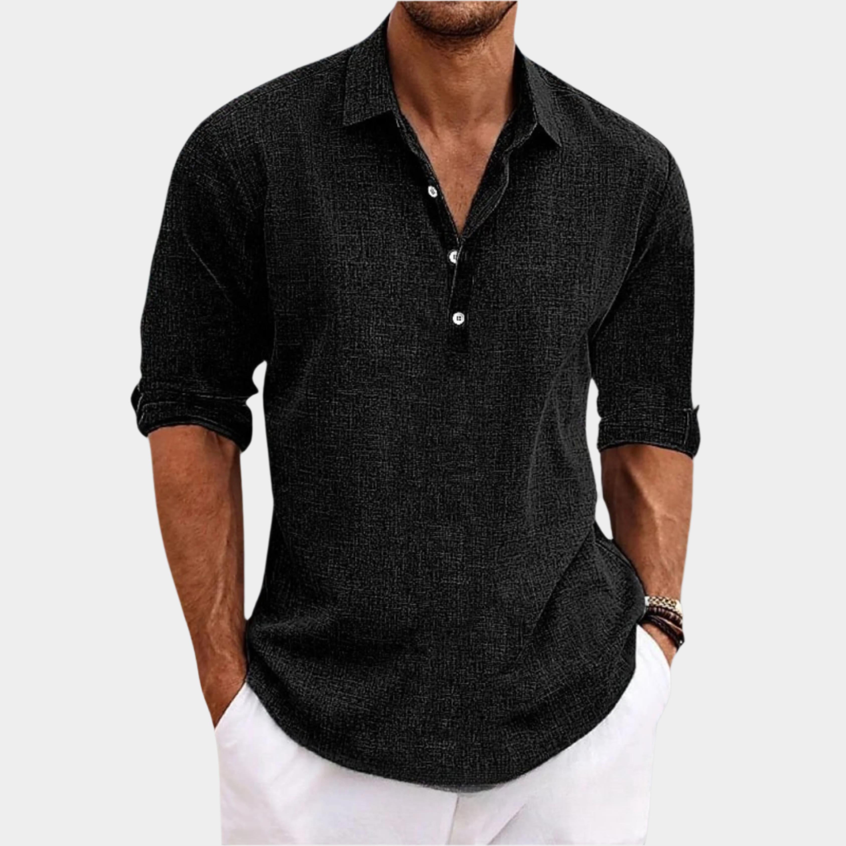 Chemise homme fluide et légère, style décontracté chic pour une tenue estivale