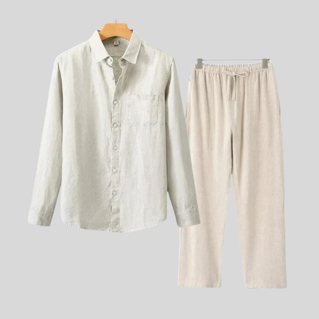 Chemise longue en lin de luxe – Respirante et coupe oversize pour homme