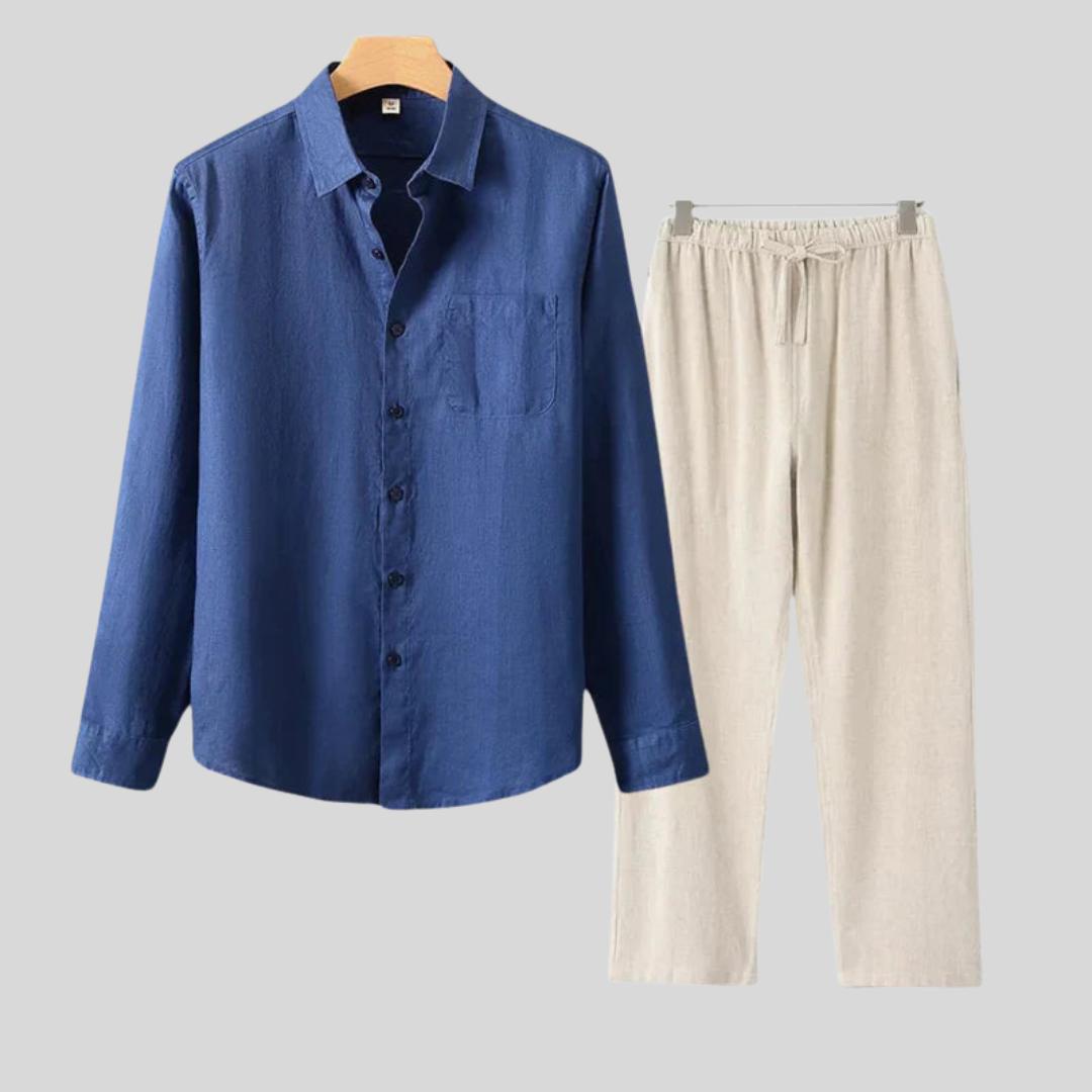 Chemise longue en lin de luxe – Respirante et coupe oversize pour homme