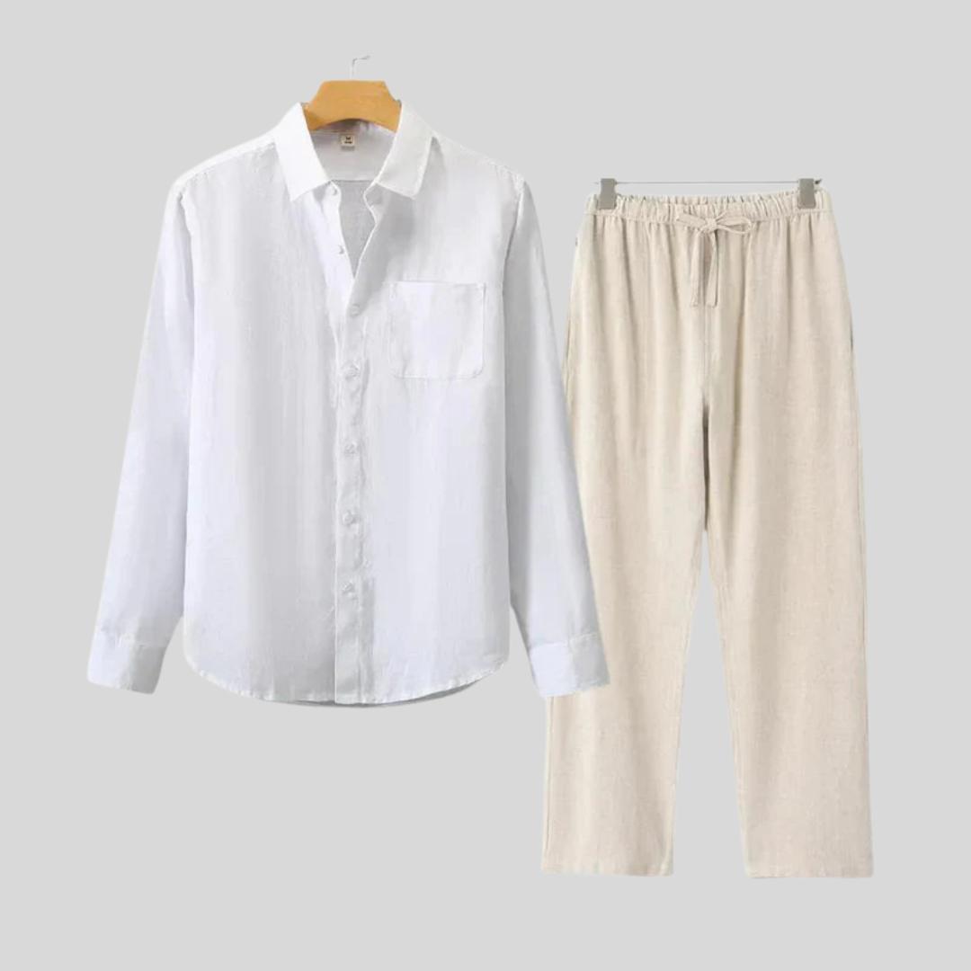 Chemise longue en lin de luxe – Respirante et coupe oversize pour homme