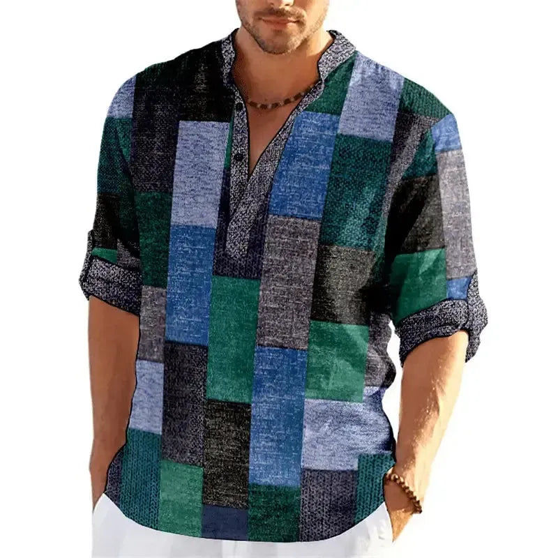 Chemise multicolore coupe moderne pour homme – Look décontracté et élégant